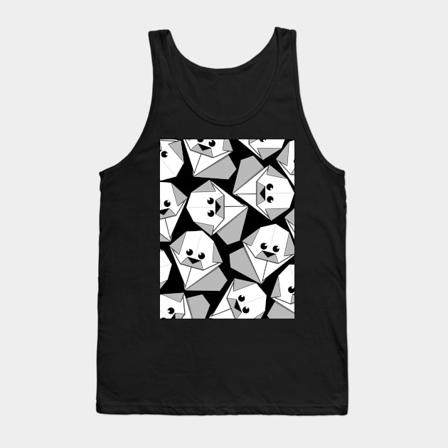 Origami Puppy Black Tank Top by Sketchbook ni Abi